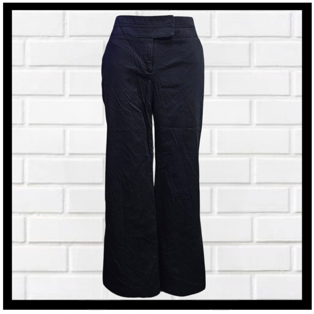 APOSTROPHE Womens Stretch Black Wide Leg Dress Pants Sz 8